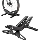 Bike Floor Stand - Universal Adjustable Bicycle Parking Rack Fits 30-80mm Tire Width & 16"-29" Wheels, Mountain/Road Bike Storage Stand for Indoor/Outdoor Storage, Garage, Repair, Etc (Black)