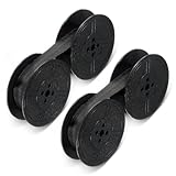 Prasacco 2 Pairs Universal Typewriter Ribbon Black Manual Typewriter Ink Ribbon Twin Spool Replacement for Most Typewriters
