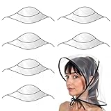 Larrel Rain Hat for Women Waterproof, 6 Pcs Reusable Practical Rain Caps for Women PE Material Clear Waterproof Hat for Protect Hairstyle Makeup Woman Female