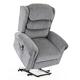 More4Homes BELVOIR GREY FABRIC SINGLE MOTOR MOBILITY RISE RECLINER CHAIR