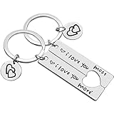 Couple Gifts Keychain for Husband Wife,I Love You Most I Love You More Matching Couple Keyring Set for Him and Her,Couple Lovers Gift Key Ring Valentine's Day Birthday Gifts for Boyfriend Girlfriend