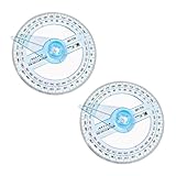 2 Pcs Protractor Circle Protractor, 360 Degree Protractor Angle Measure Multi-Functional Protractor with Swing Arm Plastic Circle Ruler Geometry Tool for Classroom Office Drafting Measuring