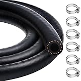 Hanibos 8mm Fuel Hose, 5/16 Inch ID Fuel Line Set 1 Meter Fuel Pipe with 6 Pcs Hose Clamps for Trucks, Cars, Tractors and Small Engines