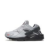 NIKE Huarache Run GS Great School Fashion Trainers Sneakers Shoes FD9774 (Wolf Grey/Crimson/Anthracite/Black 001) Size UK4.5 (EU37.5)