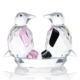 Movdyka Penguin Gifts for Women Men Cute Crystal Figurines Collectibles Animal Blown Glass Sculpture Home Decor