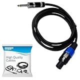 HQRP 6ft Speakon to 1/4-inch (6.35mm) TS Cable for Genz Benz Shuttle STL-Bag Bass Amplifier ; Hartke LH1000 ; Marathon MA-4050 PRO Series Amplifier Amp