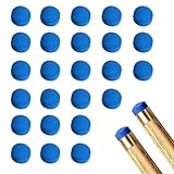 BNXF 25 Pcs 10mm Pool Tips Snooker Tips,Leather Pool Cue Tips Billiard Tips,Snooker Cue Replacement Tips Pool Stick Tips,Blue Diamond Snooker Cue Tips,Cue Tips for Pool Cues and Snooker(Blue)