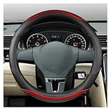 Steering Wheel Cover For VW For Golf MK1 MK2 MK3 MK4 MK5 MK6 MK7 MK8 Car Steering Wheel Cover Carbon Fibre PU Leather Auto Accessories Interior Accessories(O Red)