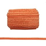 Yalulu 20 Yards Velvet Piping Trim, 10mm Wide Piping Cord Trim Piping Tape for Sewing DIY Crafting Fabric Edge Trim (Orange)