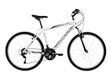 Raleigh Act Juan Mens' Mountain Bike White, 18" inch aluminium frame, 18 speed equipped with a bump soaking front suspension fork alloy v-brakes with alloy/resin levers