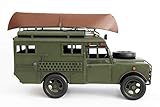 FandG Supplies Lovely large (36cm) vintage retro iron metal Land Rover Style Expedition Vehicle 4 x 4 with Canoe ornament - great gift idea for adventurers!