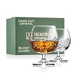 Hemswell Crystal Brandy Glass Set of 2 - Cut Crystal Brandy Glasses with Satin Lined Box - Snifter Glass for Men 250ml - European Crystal - Glenrigg