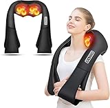 Shiatsu Neck and Shoulder Massager, AERLANG Back Massager with Heat, Deeper Tissue 4D Kneading Massage for Shoulder, Neck and Back, Use at Home, Office, Car - Birthday Gift for Women/Men/Mom/Dad