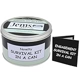Survival Kit In A Can Engagement Fun Novelty Gift for Engaged Couple – Unique Keepsake Present for Friends or Family Set Box for Newly Engaged Pair (Black/Mint)