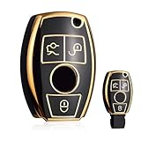 Key Cover for Mercedes Benz A B C Cl E M S Sl Slk Gla Glc Glk W164 W245 W212 W204 Mercedes A-Class Car Key Fob Cover TPU Silicone Benz Gla Car Remote Fob Shell 3 Bottons Black Case Accessories