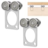 4 Wheel Trolley Assembly Strut Rollers,Stainless Steel Silent Bearings Trolley for Use 1-5/8"Wide & Taller Unistrut Channel Hoist Trolley,Sliding Door Rail Track System for Garages or Warehouse 2Pack
