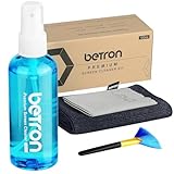 Betron Screen Cleaner Spray for TV, Laptop, Macbook, Computer, Monitor, Mobile Phone Cleaning Kit including Brush and Microfibre Cleaning Cloth, 100ml
