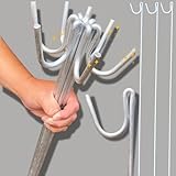Smith & Barker GALVANISED 10 x Premium Long Life Fencing Pins For Temporary Outdoor Garden Barrier Plastic Netting Mesh Shepherds Crook Fence Stakes Posts Metal