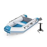 Bestway Hydro-Force Caspian Elite 2 Person Inflatable Boat, Blow Up Boat, Inflatable Tender with Oars and Hand Pump, Teal/Grey