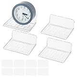 PH PandaHall 4 Pack Small Floating Shelves, Acrylic Wall Shelf Adhesive Hanging Shelves Wall Mounted Invisible Shelf Display Ledges for Bedroom Smart Speaker Camera Action Figures Home Storage