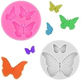 3D Butterfly Silicone Mold - 2Pcs Fondant and Chocolate Mould for Desserts, Sugar, Epoxy Resin, Polymer Clay and DIY Crafts