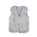 HOMEBABY Girl Sleeveless Vest Faux Fur Jacket Winter Body Warm Coat Waistcoat Gilet (s, Grey)
