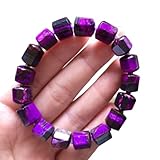 IUYIXWFP Natural South African Sugilite Bracelet - 10mm Purple Ice Octagonal Beads - Raw Rough Stone Energy - Healing Crystal Jewelry