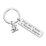 Graduation Keyring Gift for Boys Girls Teens Graduation Keychain for Him Her Trust Me! I Have A Master Degree Funny Grad Keychain Gifts Master Graduation Gift for Family Friends