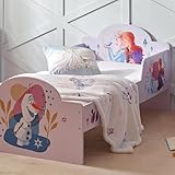 Disney Toddler Bed: Sturdy Engineered Wood Construction, Guarded Sides, Wooden Slats, Fits 140cm x 70cm Mattress (Mattress not included) - Frozen
