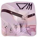 Stainless Steel Lightweight Fitness Cage with Adjustable Belt for Sissy Men Cross Dressing -A08UK (Black)