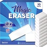 Magic Erasers for Cleaning by Smith’s | 10 Pack | Trusted by Professional Cleaners | Serving UK Homes for Over 10+ Years | 8X Stronger Than Cellulose | Chemical Free