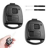 2 Button Car Key Fob Cover Replacement for Toyota, Car Key Fob Case for Toyota Yaris, Corolla, RAV4, Auris, Avensis, Camry, Tundra, Avalon and More, Durable Remote Key Fob Cover with Rubber Pads