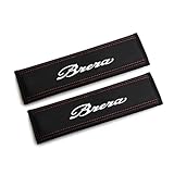 DYBFKX 2PCS Car Seat Belt Cover,for Alfa Brera Giulietta GTA Q2 Q4 Quadrifoglio serpenti TI Seat Belt Padding PU Leather Breathable Soft Comfort Adjustable Harness Pads Accessorie