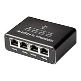 Maplin Ethernet Splitter 1 to 4, Gigabit Ethernet Switch, 1000Mbps RJ45 LAN Internet Splitter with USB-C Power Cable for Computer, Hub, Switch, Router, ADSL, Digital TV and more