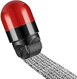 Identity Protection Roller Stamp Wide Rolling Theft Identity Prevention Stamp for Secure Confidential ID Blackout Security, Anti Theft and Privacy Safety (Red)