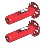 KYSUN 1 Pair Rubber Handlebar Protaper for Motorcycle, 22mm/24mm Motorcycle Handlebar Grips for Motorcycles Handlebar Cross, Pitbike, Enduro, Non-Slip and Durable (Red)