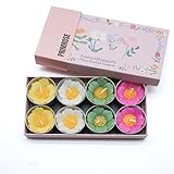 Hana Blossom Handmade Fair Trade Scented Primrose Flower Tea Light Candle in Assorted Colours Gift Set, Set of 8 Flowers