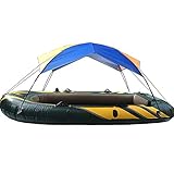 3-4-Person Inflatables Boat Sun Shelter, Fishing Sunshade Awning Top Cover, Fishing Tent Sun Shade Rain Canopy Seahawk Inflatable Kayak Canoe Boat Top Kayak Kit, 295 * 137 * 43CM