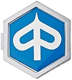 RMS Emblem “Piaggio” hexagonal cascade aluminium, e.g. plug 32x37 mm for Vespa PX T5 ET2 ET4 etc.