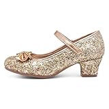 Lilley Sparkle Girls Rose Gold Heeled Shoe - Size 4 UK - Gold