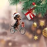 Acrylic Dachshund Christmas Ornament, Funny Dog Christmas Tree Decoration, Dachshund Gifts for Dog Lovers