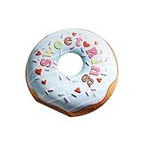 Warmhm Biscuit Container Donut Shaped Tinplate Candy Box Storage Tank for Tea Leaves Gift Organiser Blue
