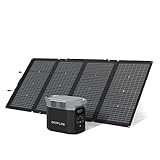 EcoFlow DELTA 2 & 220W Solar Panel Solar Generator Bundle with 1-3kWh Expandable Capacity, LFP Battery, Fast Charging, Portable Power Station for Home Backup Power, Camping & RVs
