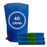 21 Blue Rubble Sacks Heavy Duty Extra Strong Rubble Bags. Large Builders Bags for Construction Debris, Garden Waste, Household waste. 40 Litre 30kg (Pack of 21)