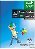 KOALA Inkjet Satin/Oyster Photo Paper 7x5 inch 18x13 cm 250gsm 20 Sheets with Premium Satin Advanced Resin Coated for Canon Hp Epson Inkjet Printer