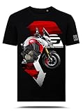 T-Shirt with Graphic AZ Graphishop Compatible with Ducati Multistrada V4 RS TS-FM-196, Black, S