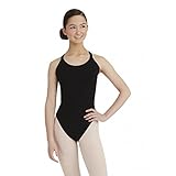 (CC123) Capezio Double Strap Cami Leotard Black Adult X-Small Chest 30-32" Waist 22-24"