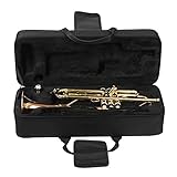 Hapihom Portable Trumpet Storage Box Adjustable Straps Trumpet Case Thickened Lightweight Backpack Wind Instruments Accessories black