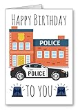 Happy Birthday Policeman Card Police Officer Policewoman Car (envelope Included)