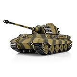 RC Tank 1/16 RC King Tiger Camouflage BB RRZ, Pro Edition with Tube Retraction and Decorative Wooden Box